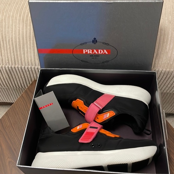 Prada Calzature Donna *3E6322 Nero Orange - *NYLON 2* size 40 - Picture 11 of 17